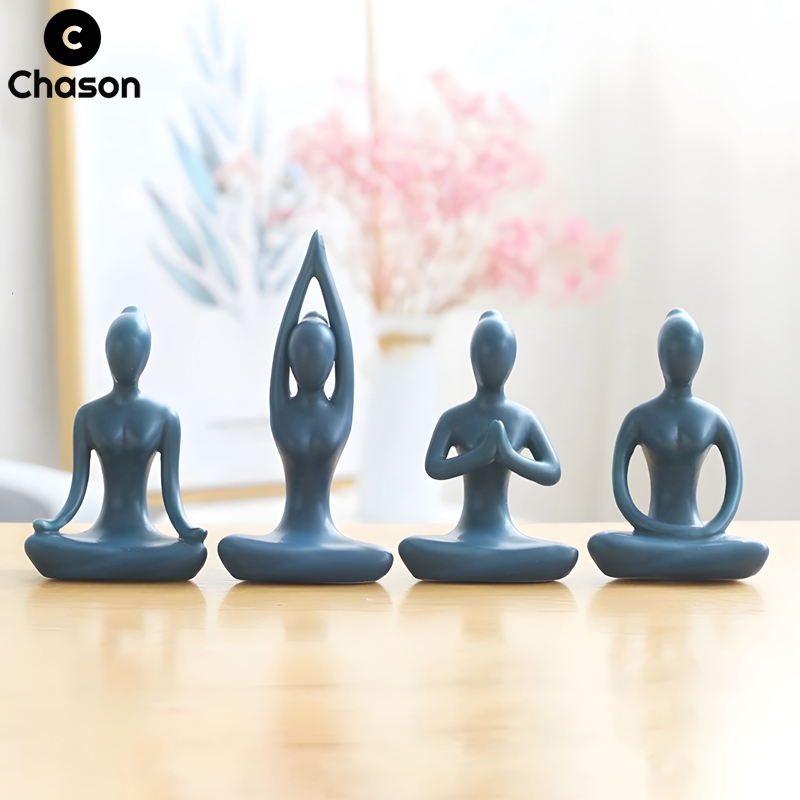 Home Gym Zen - Абстрактная Йога синего дзен, Женская фигурка