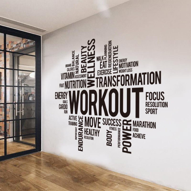 Home Gym Wallpaper - Тренажерный зал, слово, облако, стикер на