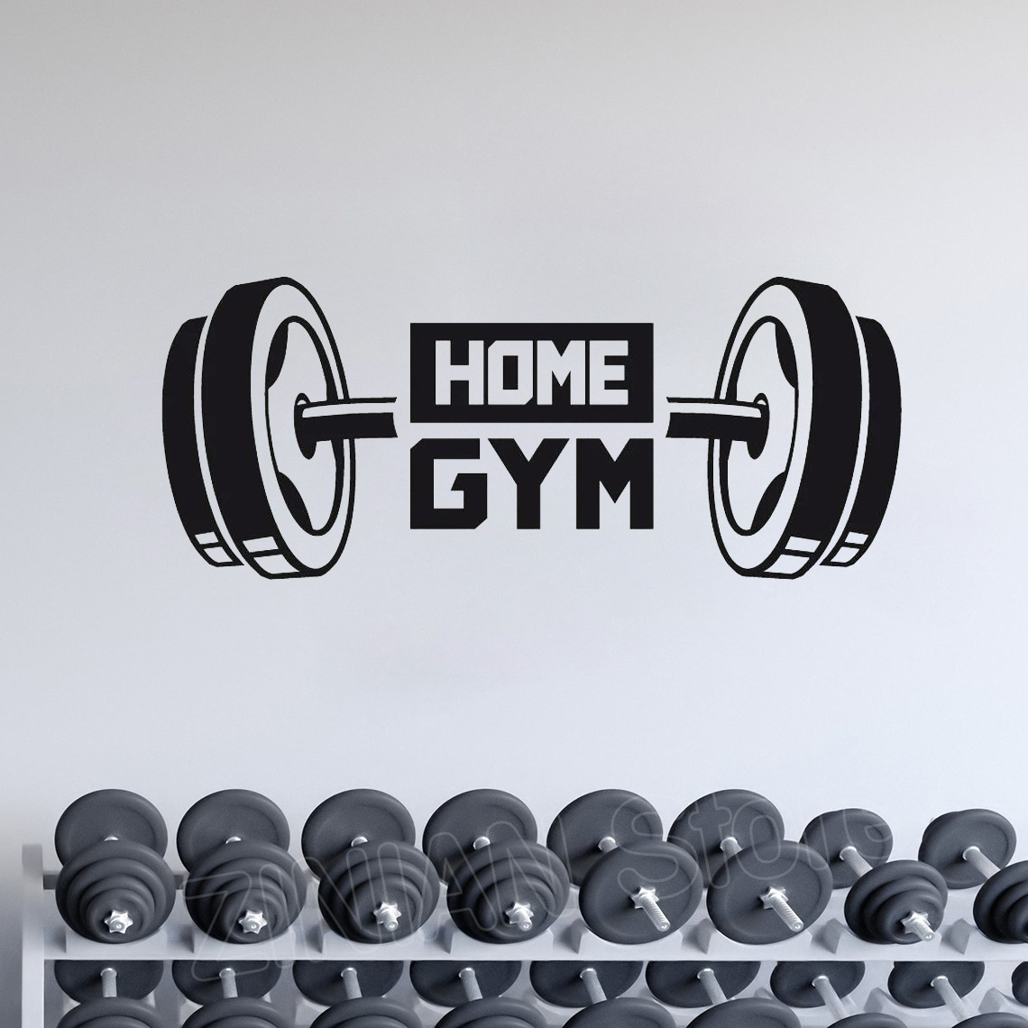 Наклейка на стену в виде ганте – обзор и цена Home Gym Wallpaper